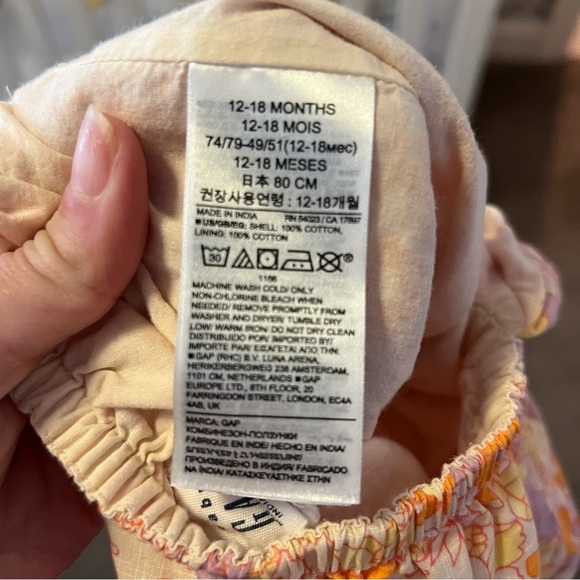 GAP Baby Floral Romper in Pink and Cream - Picture 5 of 5